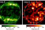 První ultrafialové snímky měsíce Ganymedes. Pořídil je Hubbleův vesmírný dalekohled v roce 1998 a vědci na nich objevili aurorální pásy. Jejich přítomnost vysvětlili až nyní, a zároveň tím získali první důkaz o přítomnosti vodní páry v atmosféře měsíce.