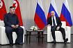 Ruský prezident Vladimir Putin (vpravo) a severokorejský vůdce Kim Čong-un během schůzky ve Vladivostoku 25. dubna 2019.
