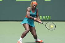 Serena Williamsová během finále v Miami