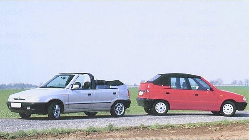 MTX Cabrio (1997). Otevřená verze hatchbacku Škoda Felicia s plátěnou stahovací střechou. 