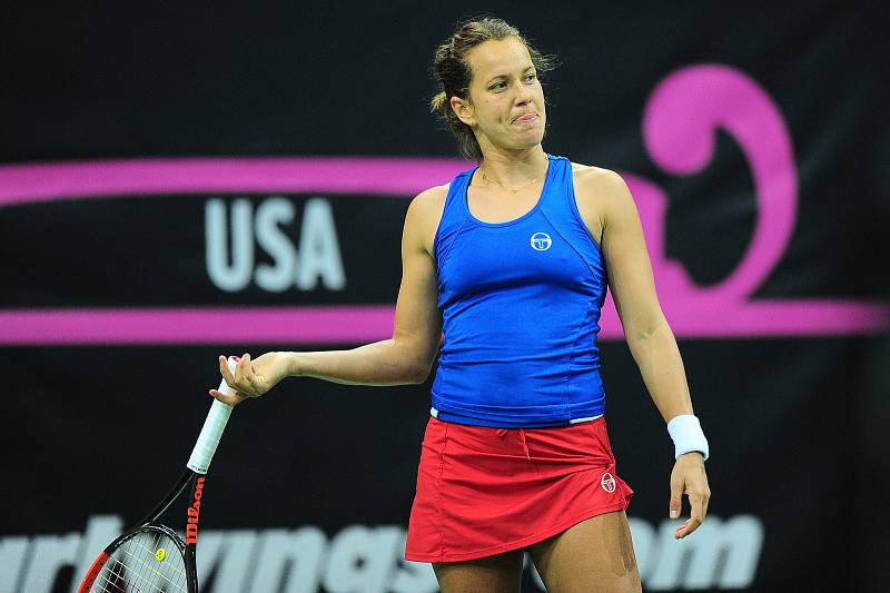 Tenisové finále FedCupu mezi Českou republikou a USA 10. listopadu v Praze. Barbora Strýcová.