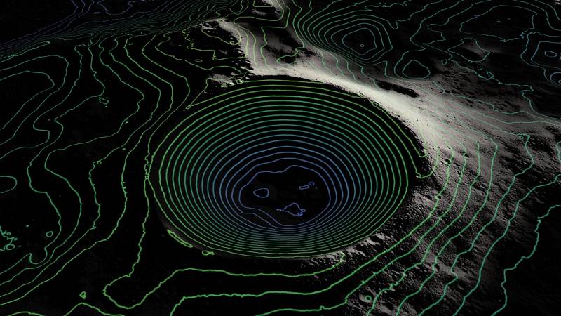  Vytvořením obrysových map pólů měsíce mohli vědci zjistit, které krátery mají trvale zastíněné oblasti