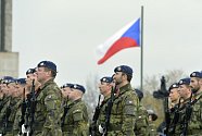 Slavnostní nástup vojáků proběhl na pietním aktu u příležitosti Dne válečných veteránů 11. listopadu 2018 v Praze u Národního památníku na Vítkově.