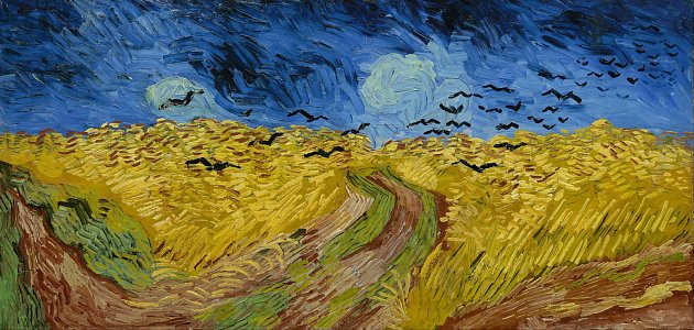 Pšeničné pole s vránami - Vincent van Gogh.