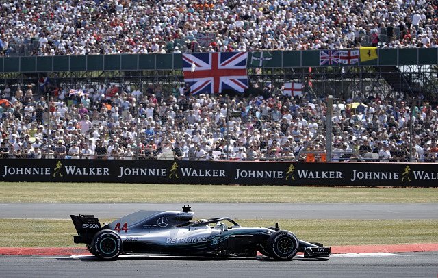 Úřadující šampión F1 Lewis Hamilton během letošní Velké ceny Velké Británie na okruhu v Silverstone