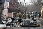 Trosky letounu sestřeleného na okraji Kyjeva