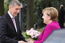 Premiér Andrej Babiš a německá kancléřka Angela Merkelová při návštěvě Prahy.