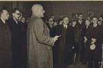 Emanuel Moravec (na snímku v roce 1943) byl hlavním řečníkem na Lažnovského pohřbu