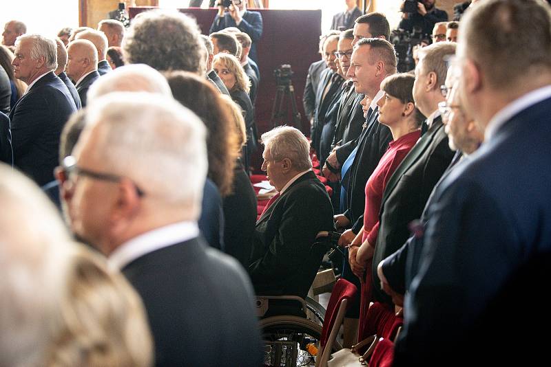 Bývalý prezident České republiky Miloš Zeman při slavnostní inauguraci Petra Pavla na Pražském hradě, 9. března 2023