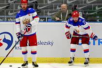 Hvězdy Ruska Ilja Kovalčuk (vlevo) a Danis Zaripov.