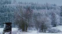 Zasněžená vánoční krajina v okolí Hořoviček