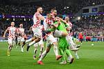 Radost chorvatských fotbalistů po vítězném osmifinále proti Japonsku