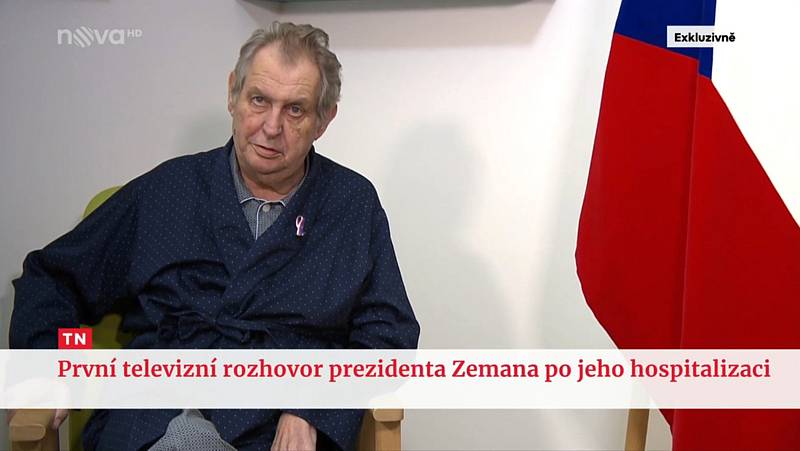 Prezident Miloš Zeman 17. listopadu 2021 v Ústřední vojenské nemocnici v Praze poskytl rozhovor televizi Nova.