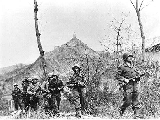 Vojáci brazilského expedičního sboru během bitvy o Monte Castello