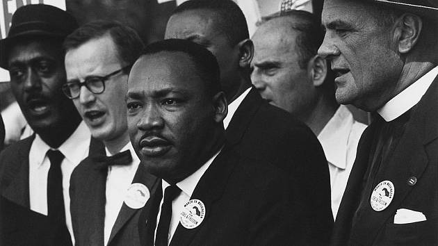 Martin Luther při pochodu za občanská práva v roce 1963 ve Washingtonu