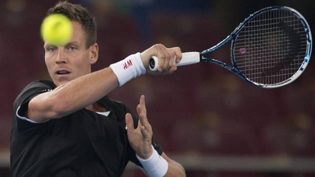 Tomáš Berdych na exhibiční soutěži International Premier Tennis League.