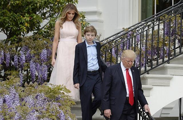 Donald, Melania a Barron Trumpovi