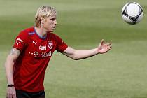 František Rajtoral na tréninku české reprezentace.