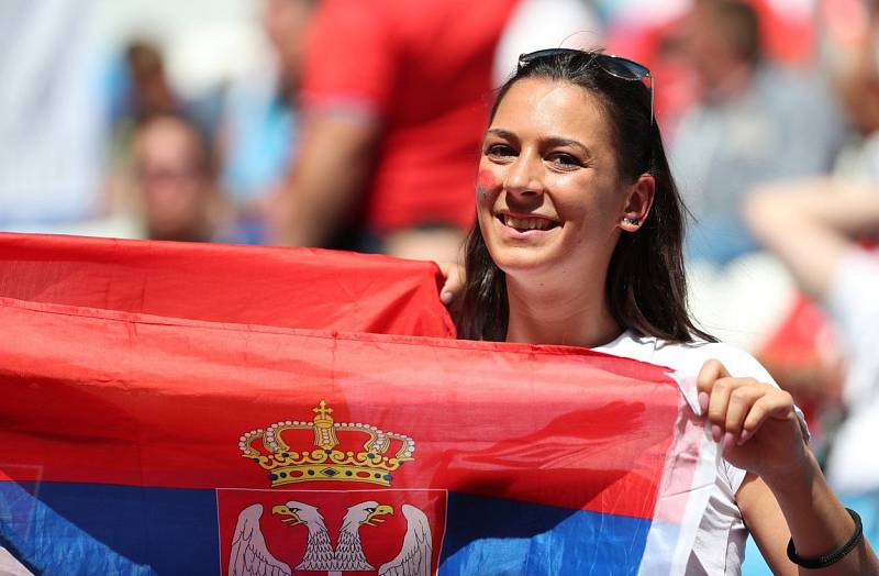 Srbská fanynka. Fotbalové MS Rusko 2018