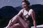 Německá filmová herečka Else von Möllendorffová na Orlím hnízdě, zachycená na filmu, který točila Eva Braunová