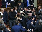 Strkanice v ukrajinském parlamentu.