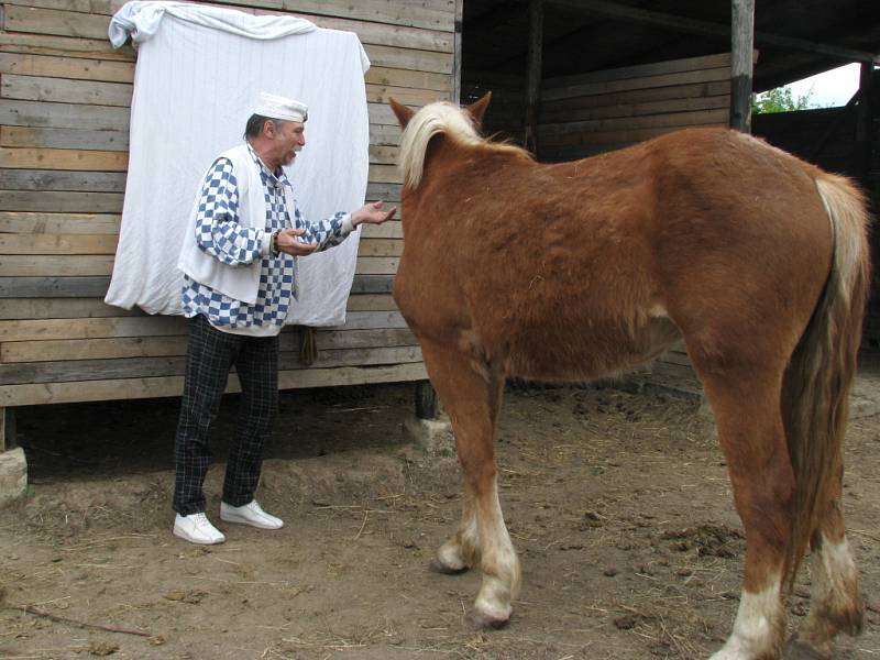 Umělec Lubo Kristek daroval obraz koni, kterého křtil.