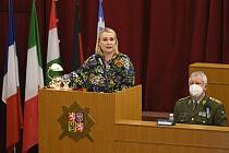 Velitelské shromáždění české armády, 22. února 2022 v Praze. Ministryně obrany Jana Černochová.