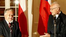 Prezident Václav Klaus se setkal se svým protějškem Lechem Kaczynskim