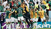 Radost saúdských fotbalistů v utkání s Argentinou na MS v Kataru