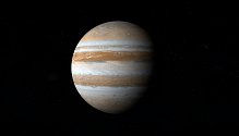 Jupiter patří ve Sluneční soustavě mezi plynné obry.