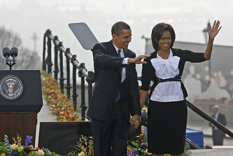 Americký prezident Barack H. Obama pronesl 5. dubna na Hradčanském náměstí svůj projev.