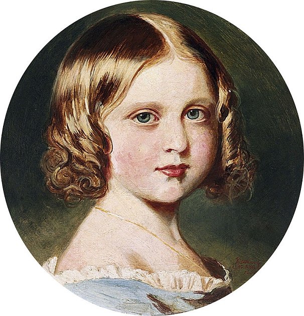 Princezna Luisa Sasko-Koburská v dětství. Byla oblíbeným dítětem svého otce, který jí přezdíval Malá slečna Proč.