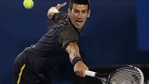 Novak Djokovič ve finále Australian Open proti Andymu Murraymu.