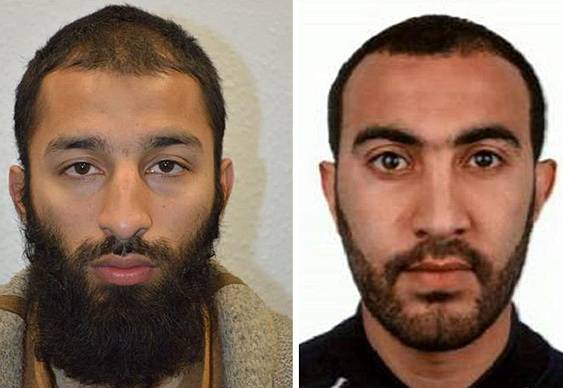 Dva ze tří teroristů, kteří zabili v Londýně sedm lidí. Khuram Shazad Butt (vlevo) a Rachid Redouane.