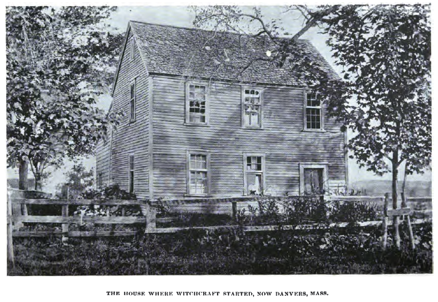 Dům reverenda Parrise v Salemu (na snímku z 19. století). V tomto obydlí se začal psát příběh, který vyústil do salemských čarodějnických procesů.
