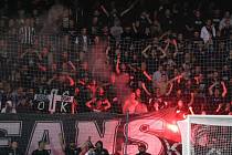 Fanoušci PAOKu při zápase v Liberci.