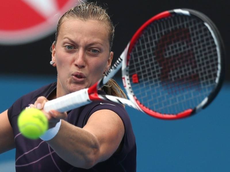 Petra Kvitová na turnaji v Sydney proti Lucii Šafářové.