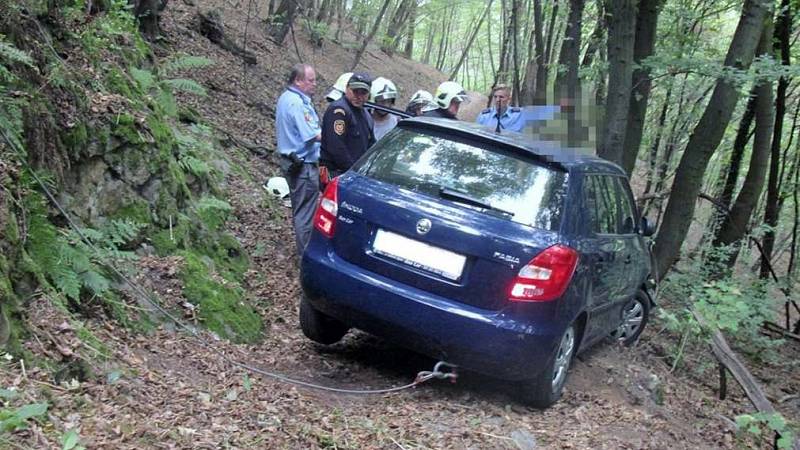 Kuriózní nehody z českých silnic. Řidič ve věku 78 let se rozhodl vjet do lesa po stezce pro pěší.