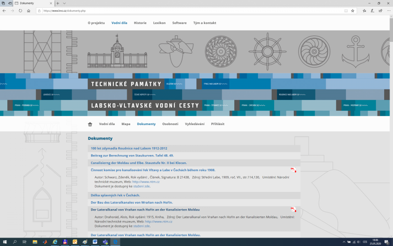 Webová aplikace Technické památky Labsko-vltavské vodní cesty