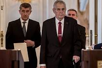 Premiér Andrej Babiš a prezident Miloš Zeman