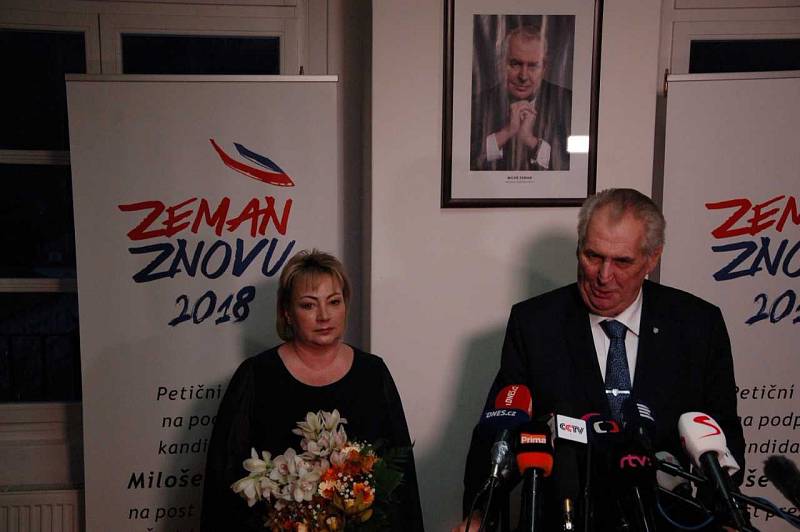Volební štáb Miloše Zemana při prvním kole prezidentských voleb