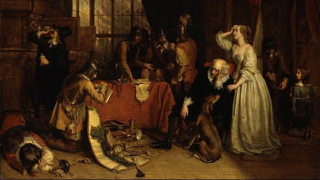 Rabování v domě, obraz Charlese Landseera (1799-1879). Podobné scény zažívala za třicetileté války také Olomouc