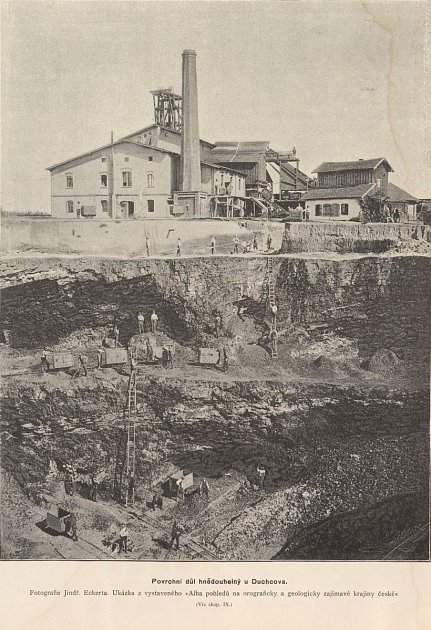 Povrchový hnědouhelný důl u Duchcova, fotografie Jindřicha Eckerta, celkový pohled