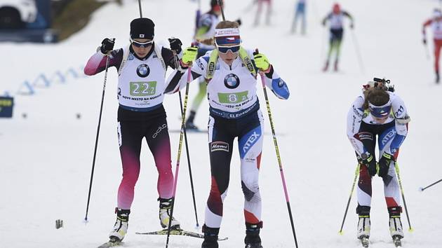 Markéta Davidová a Jessica Jislová - Závody SP v biatlonu
