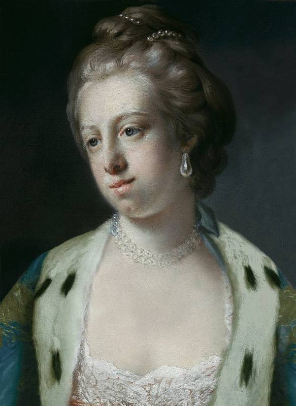 Dánská královna Karolina Matylda, nejmladší sestra krále Jiřího III. Tato teta princezny Žofie měla velmi nešťastný osud. Její muž se zbláznil, jejího milence popravili.