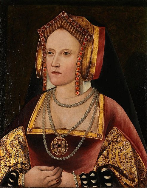Kateřina Aragonská, matka Marie, na obraze z roku 1520
