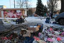 Tržiště v Doněcku podle ruských úřadů zasáhl ukrajinský útok