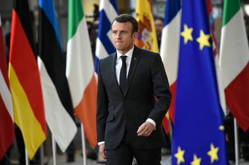 Francouzský prezident Emmanuel Macron na summitu EU v Bruselu