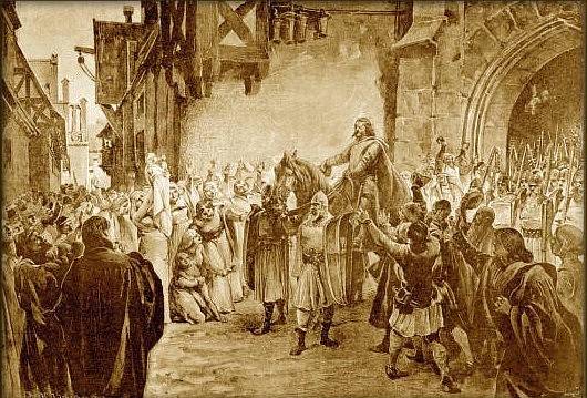Adolf Liebscher: Slavný vjezd vojevůdce Jana Žižky do Prahy v roce 1421