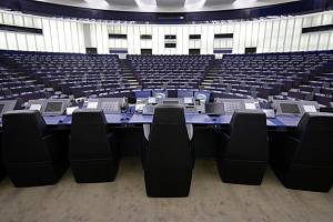 Pohled do sálu Evropského parlamentu ve Štrasburku. Ilustrační snímek